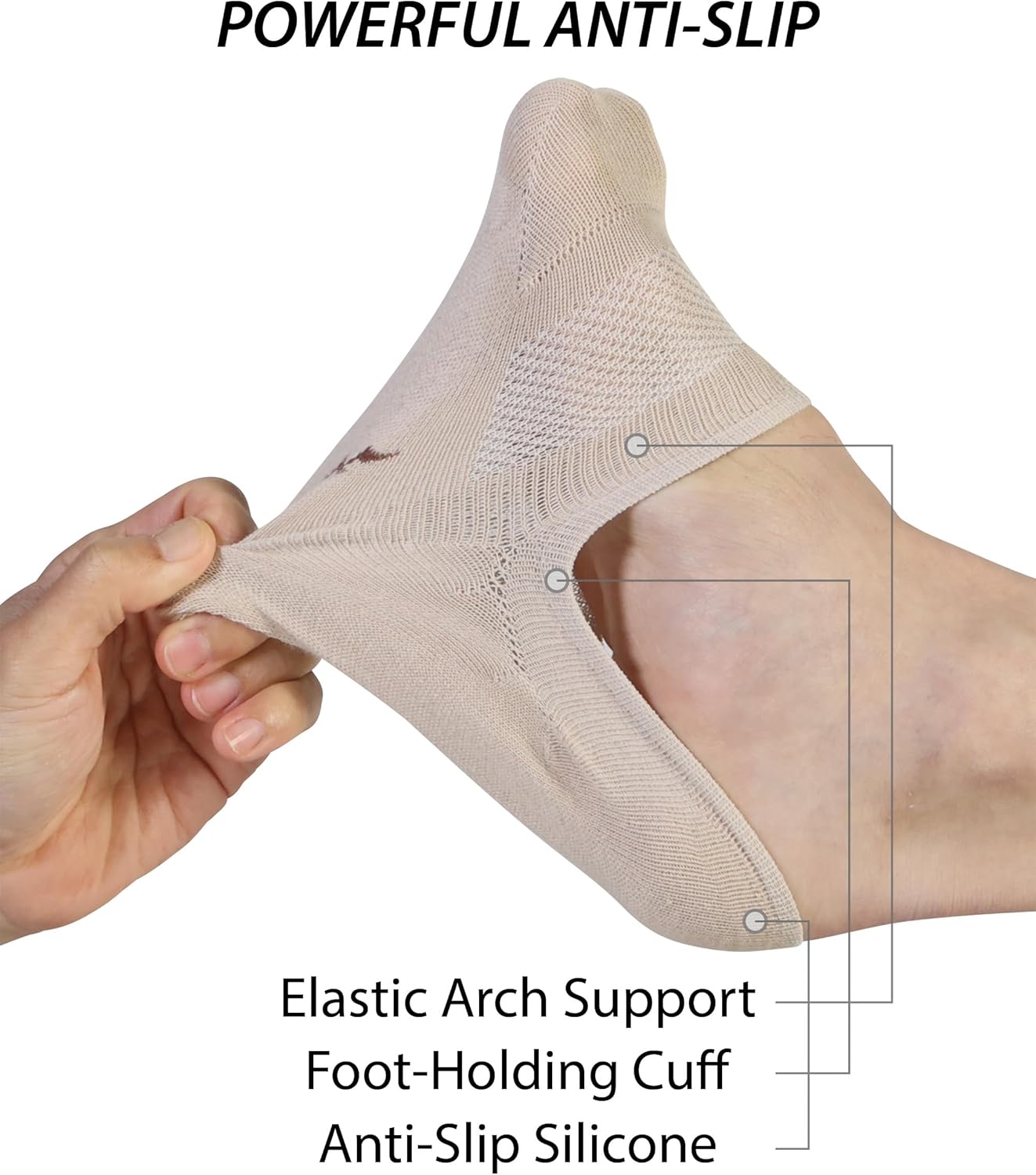 Pro Mountain No Show Socks - Seamless Design with Wide Toe Box | 6 Pack Unisex Sizes S to XL