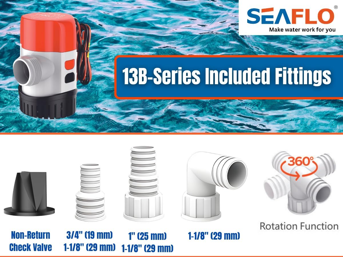 SEAFLO 800 GPH Automatic Water Sensing Bilge Pump - 12V 13B Series for Reliable Marine Use