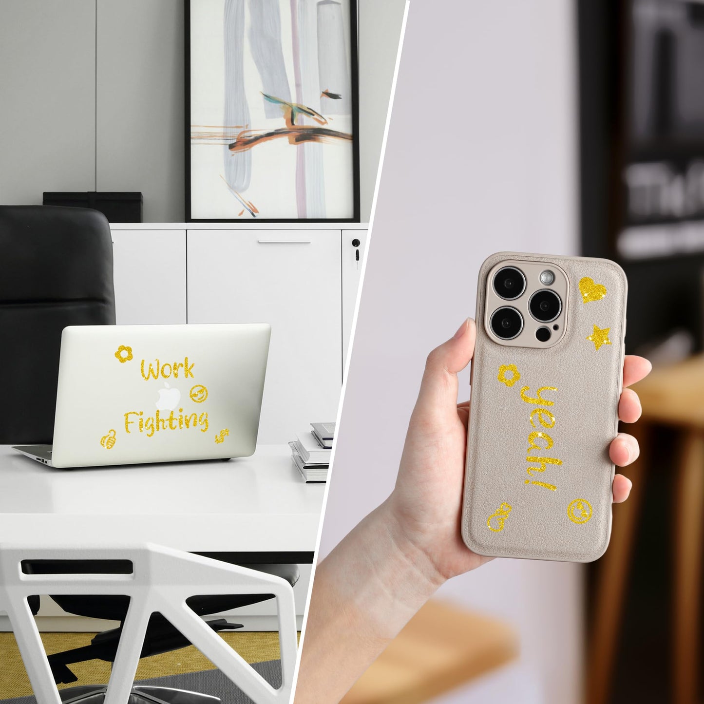 2460 Pcs 12 Sheets Letter Stickers Glitter Alphabet Number Stickers 1 Inch Self Adhesive Vinyl Sticker Letters for Water Bottles Cup Scrapbook Craft Label Notebook Mailbox Graduation Cap Decor (Gold)