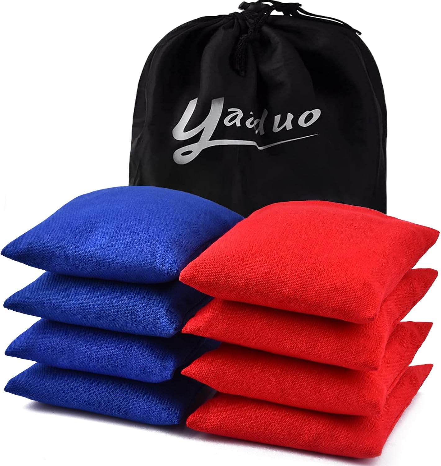 Regine Switzerland Cornhole Bags - Set of 8 Double-Sided, Weather-Resistant Bean Bags with Tote Bag