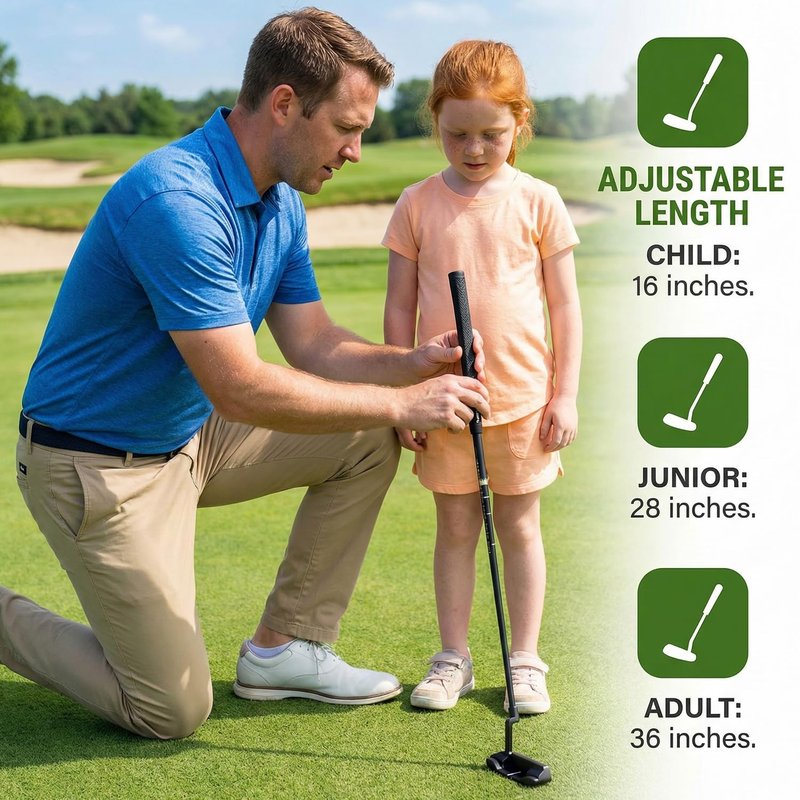 WIGERLON Adjustable Toddler Putter Compatible with Kids Adult Men and Women,Mini Golf Clubs Kids Putter 3-5,5-7,8-12,Mini Golf Set with 4 Golf Balls and A Cup with Flag