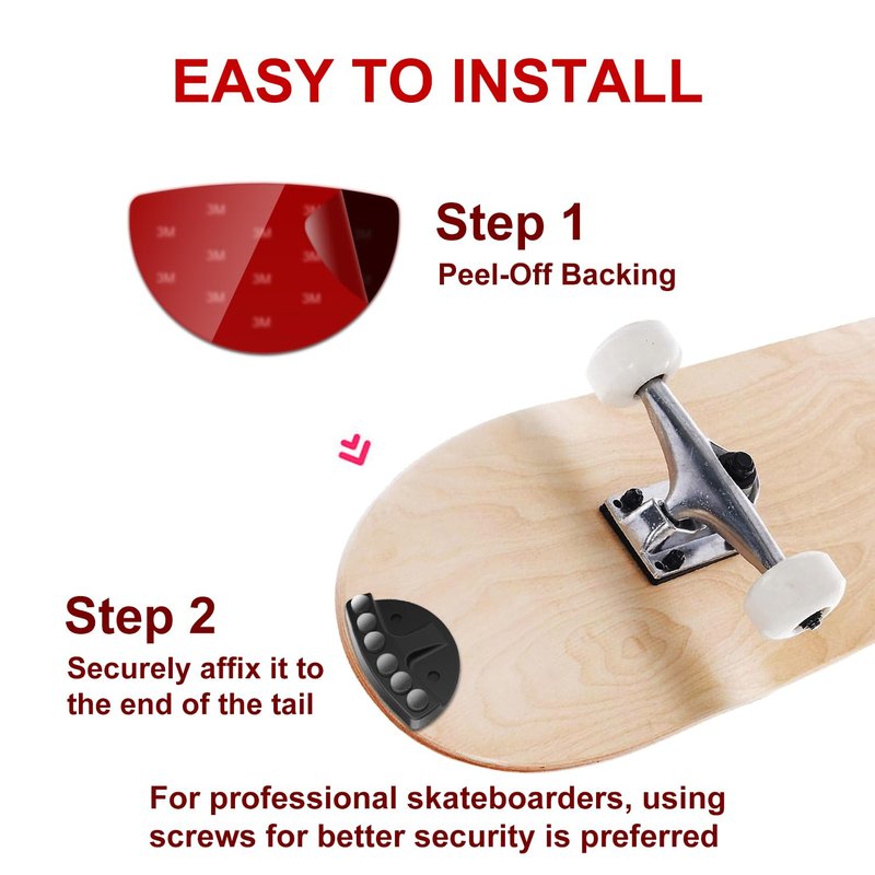 Skateboard Spark Plate for Night Riding - Eye-Catching Sparking Accessory, Secure Mount Design, Deck Tail Protection Against Razor Tail, Universal Fit for All Wood Skateboards (Pulse Pink)