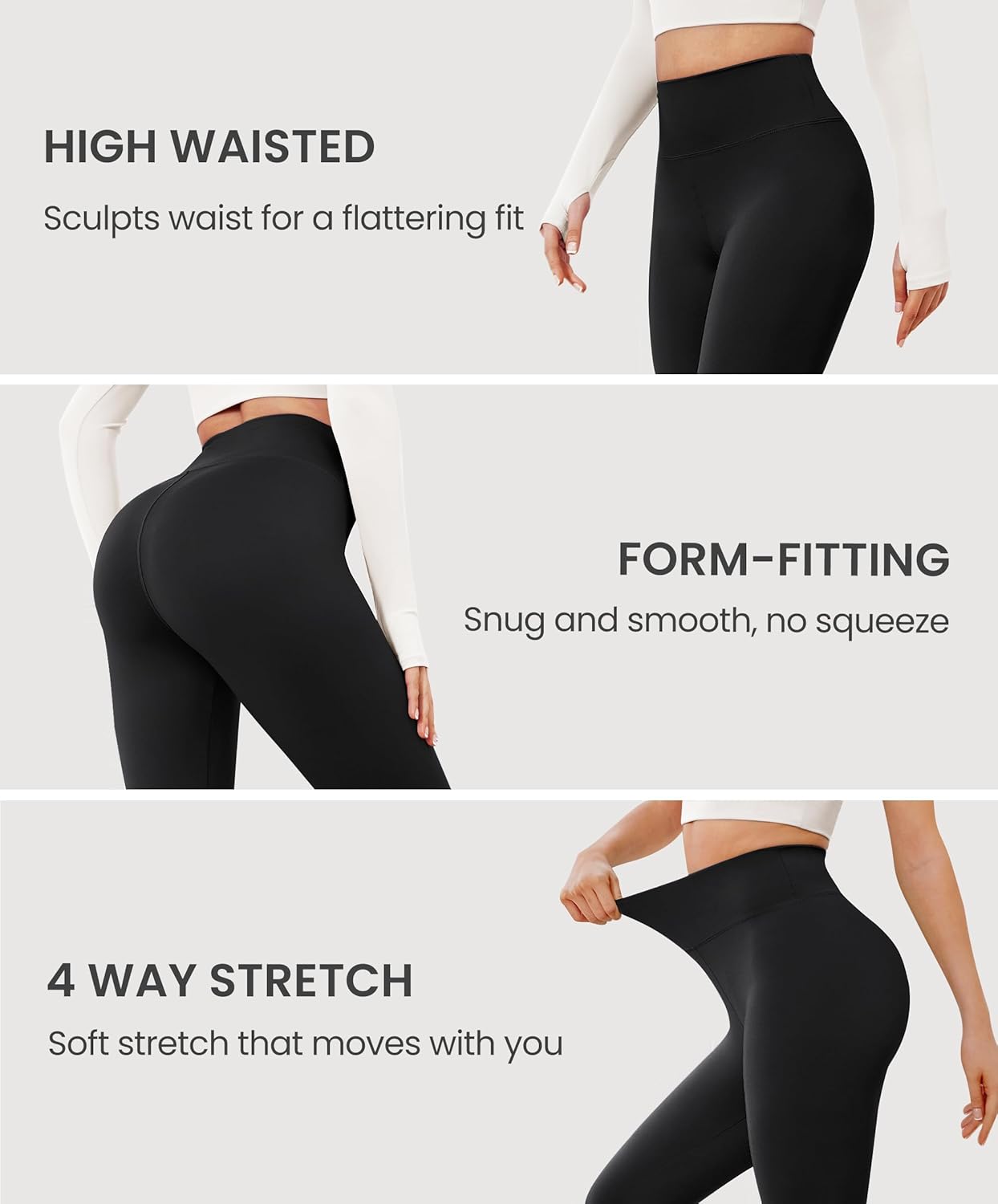 VALANDY Capri Leggings for Women - High Waisted, Soft & Stretchy Yoga Pants | 3 Pack Set
