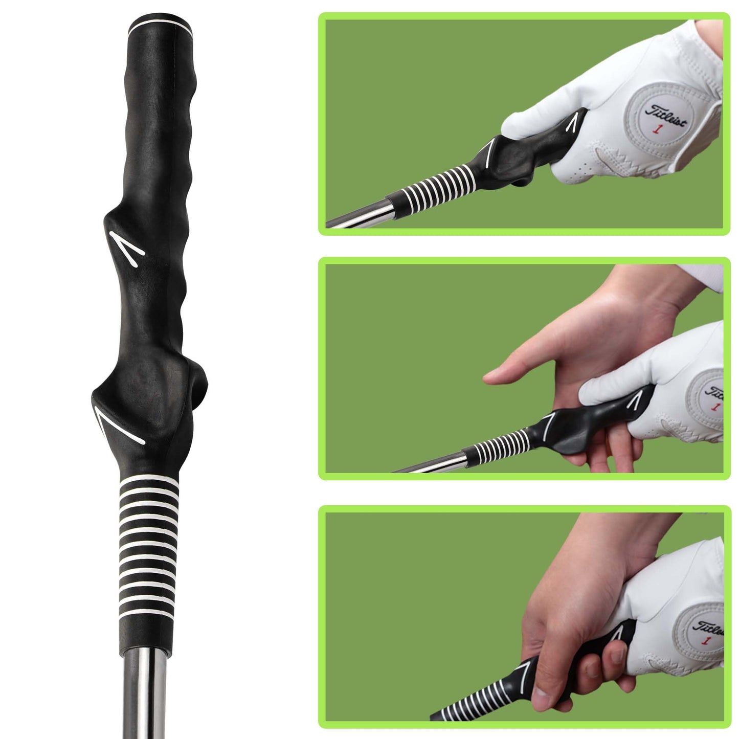 Retractable Golf Swing Training Aid, Golf Grip Trainer & Golf Swing Trainer for Warm-up, Right-Handed Golf Club for Indoor Practice, Golf Accessories - Strength & Tempo Training for Chipping Hitting
