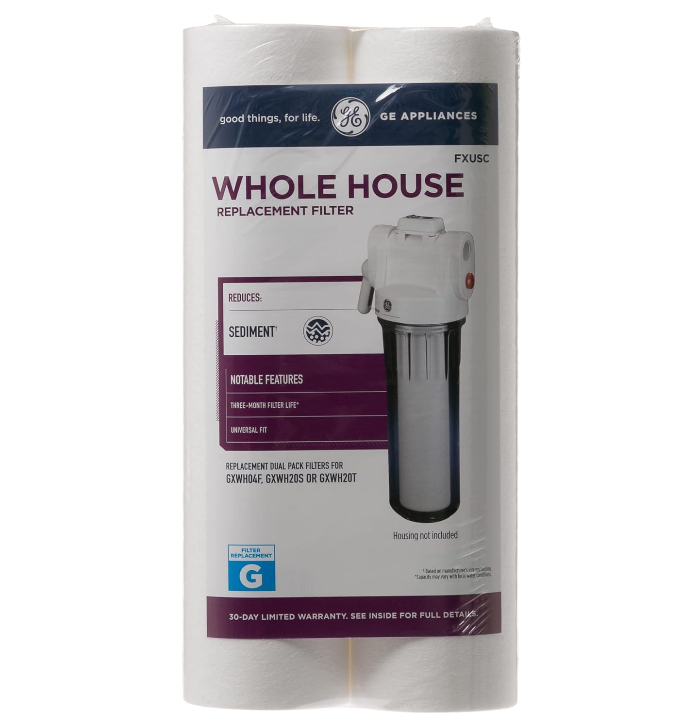 Whole House Water Filtration System - Reduces Sediment & Rust, Installation Kit Included, GXWH20T