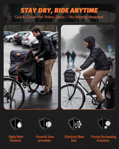 Bike Cover Waterproof | 600D Heavy Duty Bicycle Covers for 1-3 Bikes - UV, Rain, Dust & Snow Protection