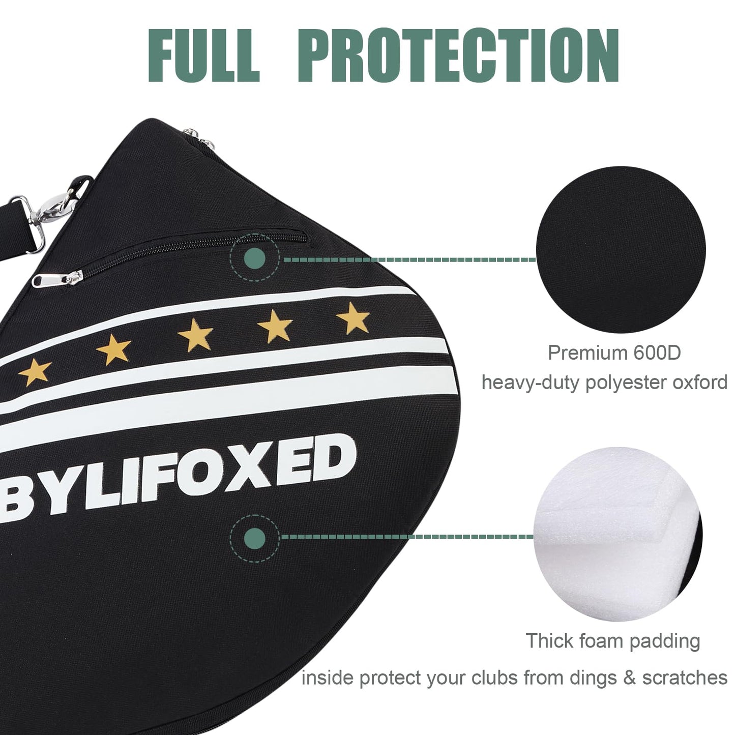 BYLIFOXED Par 3 Golf Carry Bag for Short Game,Sunday Golf Bag for Men,Small Golf Bag with Thick Foam Protection,Fit Up to 5-8 Clubs (Black)