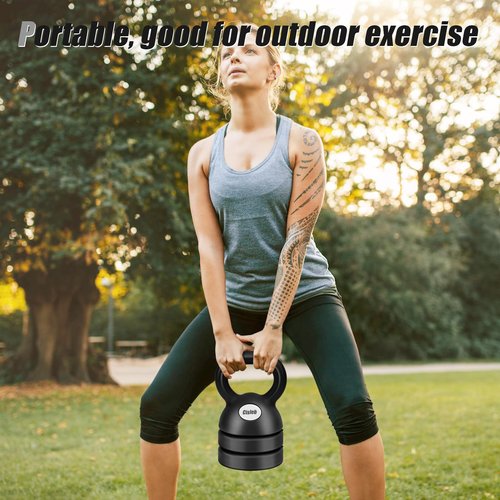 Cisleb Adjustable Kettlebell Weight Set: 3-in-1 Kettlebells (5lbs 8lbs 12lbs) for Home Gym Full-Body Workout Strength Training Weight Loss | Good for Beginners & Women Men
