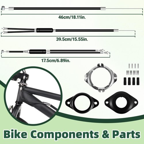 BMX Bike Gyro Brake Cables Front+Rear (Upper+Lower) with Spinner Rotor Full Kit, Bicycle Brake Lines Set Cable Wire & Housing, Suitable for Most Gyro Systems and 20" Bikes, Stabled