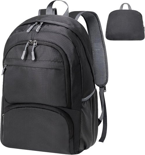 HOLYLUCK Lightweight 20L Packable Hiking Daypack | Foldable Backpack for Travel - Black