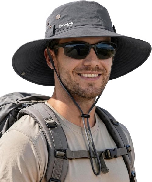 FURTALK Fishing Hat - UPF 80+ Foldable Wide Brim for Outdoor Hiking & Beach Use - Summer Essential