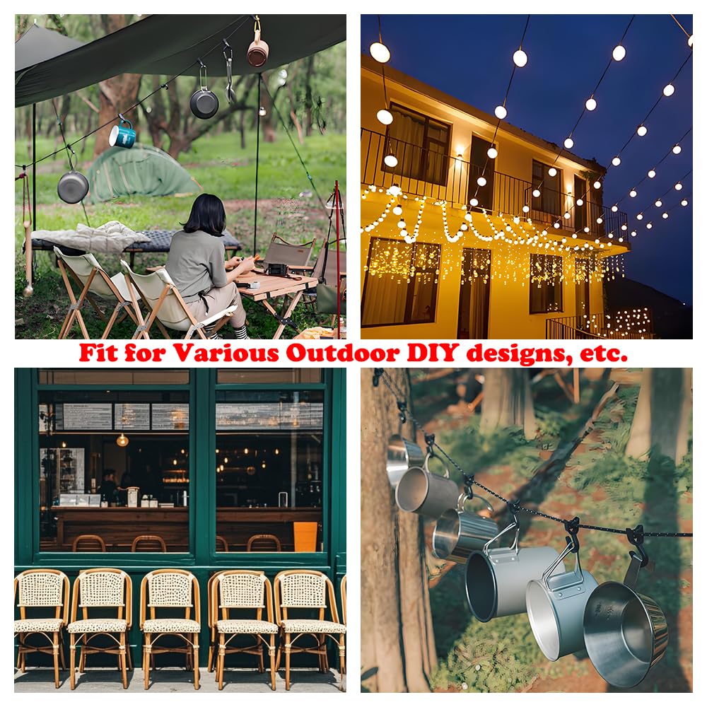 3.3mm (1/8 Inch) Outdoor Travel Stainless Steel Security Cable-6ft Luggage Lock Safety Wire Flexible Steel Wire Rope with Double Loop Safety for Luggage, Bike, Lock(Black, 6ft-(2Pack)