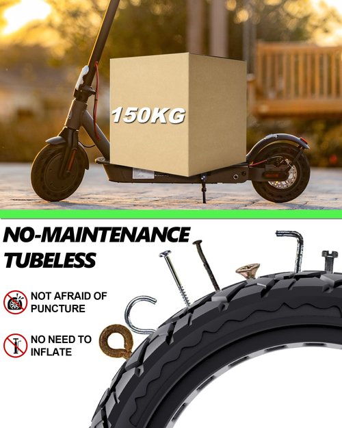 BABEJIA 2-Pack 50/75-6.1 Scooter Tire Tubeless, Upgrade Your Scooter with 8.5x2.0 Airless TIres, Puncture-proof, 8 1/2 x2 Replacement Tyre Compatible with Gotrax GXL V2/XR/APEX, Hiboy S2, etc