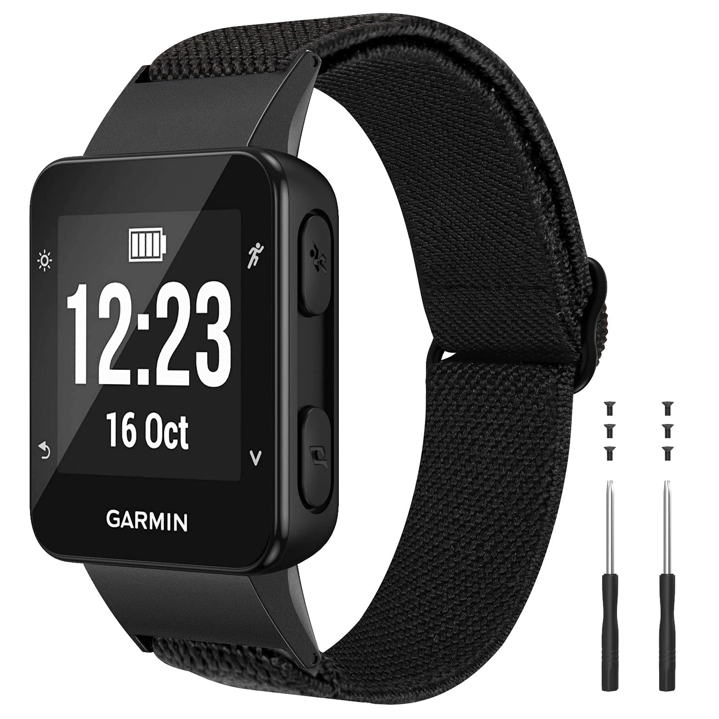 NotoCity for Garmin Forerunner 35 Band, Elastic Braided Solo Loop Replacement Watch Strap for Garmin Forerunner 35