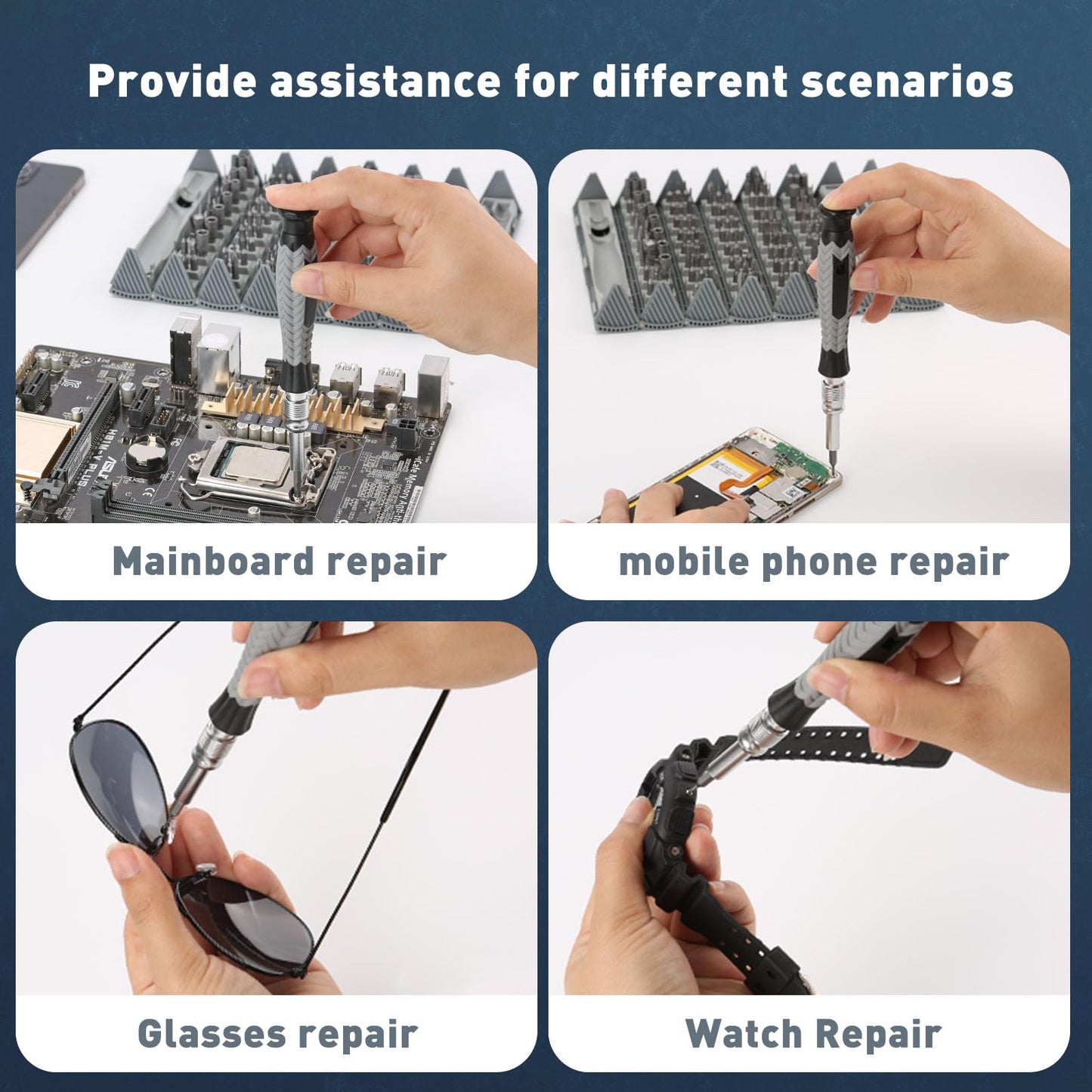 YitaiIns Mini Screwdriver Set 126 Magnetic CR-V Bits with Mechanical Reel Design, Ergonomic Anti-Slip Handle, Precision Tools for Laptops, Phones, Game Consoles, Watches, and Electronics
