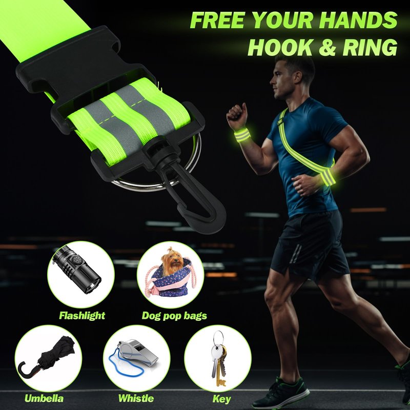 Teyva Daily 18 Pcs Reflective Sash Bulk for Walking at Night Reflective Strap Arm Band Visibility Belt Safety Ankle Strap Walking Running Gear for Biking