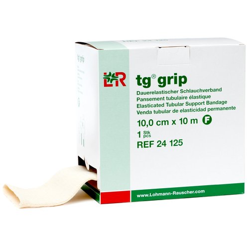 Lohmann & Rauscher Tg Grip, Size F, 10cm x 10m, Elasticated Tubular Compression Bandage for Light & Comfortable Support, Sleeve for Sprains, Strains, Soft Tissue Injuries, Skin Friendly Stockinette