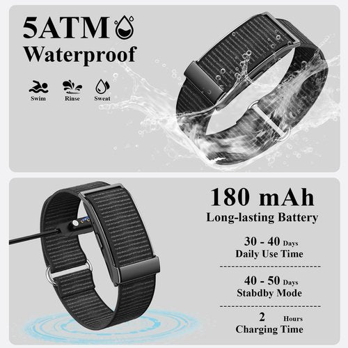 QYZHARYX Smart Bracelet,Health and Fitness Tracker,24/7 Heart Monitor & Sleep Tracker, Multi-Sport Tracker Wristband with Free APP (Black)