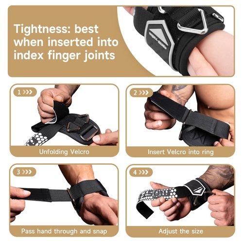 MOST GRIP Drip Glue Non-Slip Wrist Straps for Weightlifting, 2-in-1 Lifting Straps with D Rings for Cable Machine Workout, 10mm Neoprene Padded Wrist Wraps for Weight Lifting Deadlift
