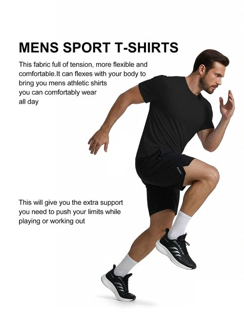 COOFANDY 3 Pack Men's Athletic T-Shirts Short Sleeve - Quick Dry Moisture Wicking Workout Shirts for Running, Gym, Casual