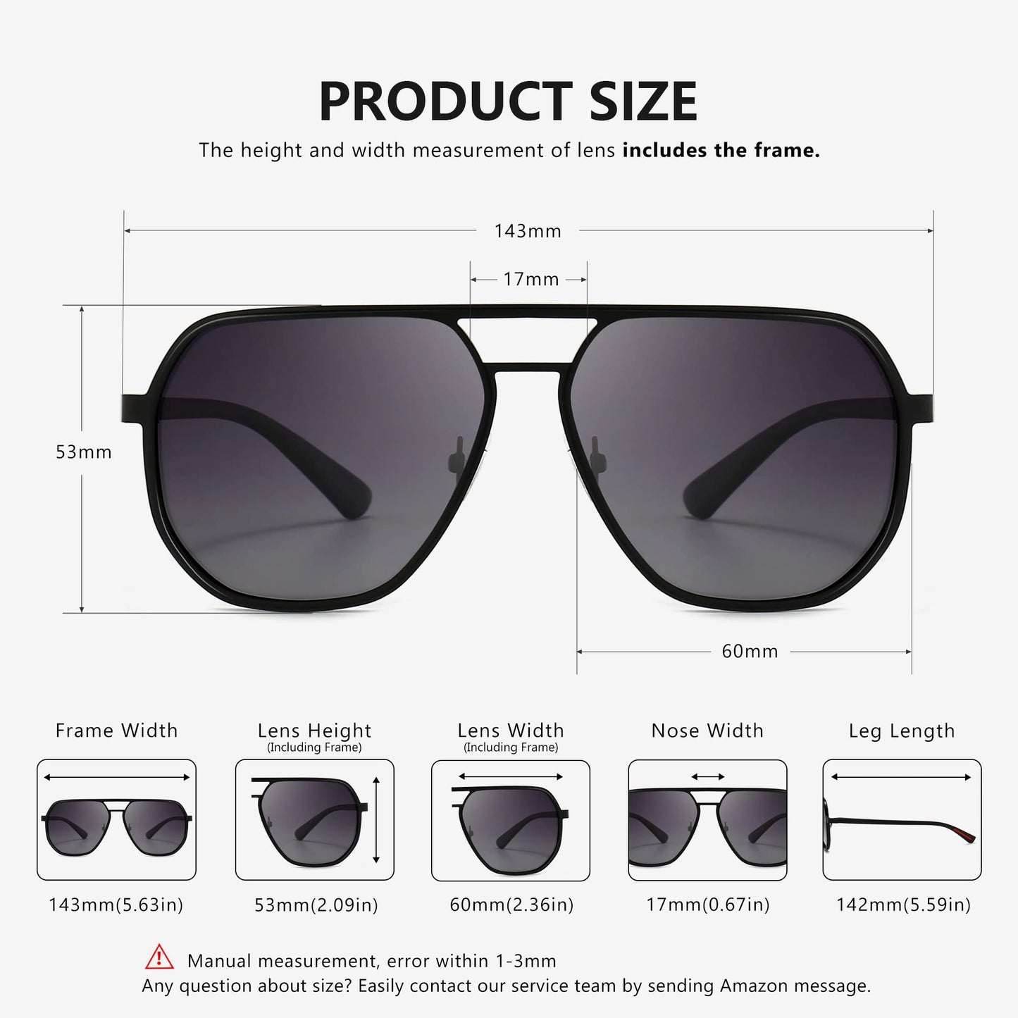 SUNGAIT Polygon Aviator Sunglasses for Men Polarized Trendy Square Sun Glasses Retro Pilot Shades UV Protection