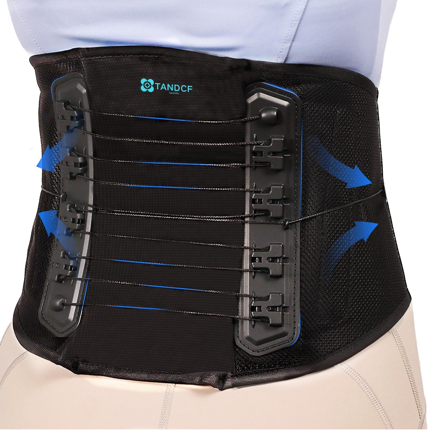 TANDCF Back Brace for Lower Back Pain Relief with Pulley System,Lumbar Support Belt for Men & Women with Bionic Support System, Ergonomic Design and Lightweight Skin Friendly Material (M)