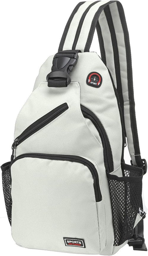 DTGN Convertible Sling Bag | Crossbody Backpack for Hiking & Travel - 8.5"x15" - White