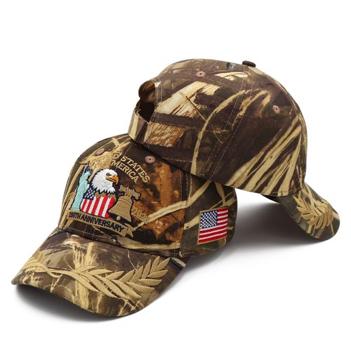 250 Anniversary USA Hat United States 250th Year American Anniversary Hat Patriotic Embroidered Baseball Caps for Men Women Camo
