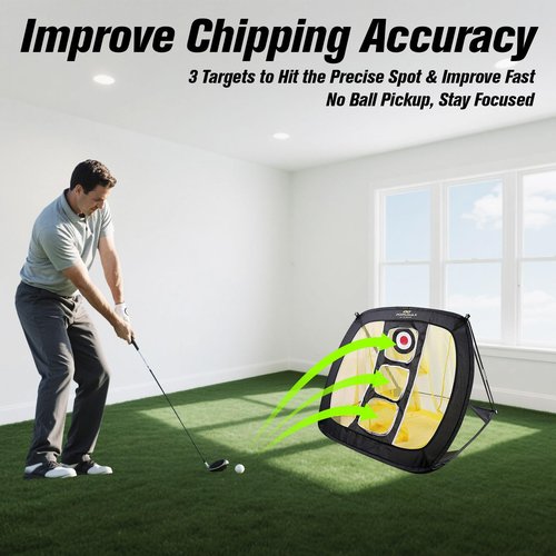 PodiuMax Chipping Net, Pop Up Golf Nets for Backyard Driving Real Golf Balls, Indoor & Outdoor Practice Net for Accuracy Short Game