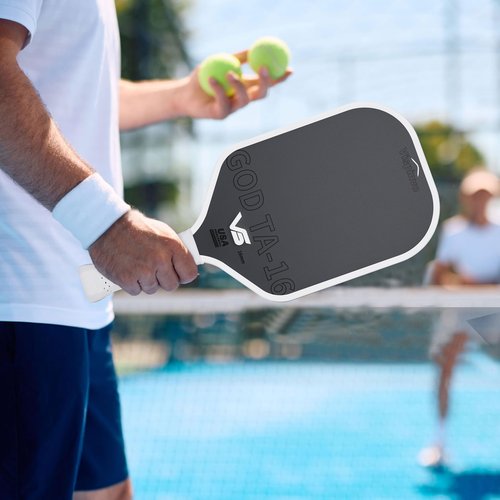 Vispinvo Pickleball Paddle Carbon Fiber USAPA Approved, 16MM T700 Thermoformed Pickleball Paddle with Polypropylene Honeycomb Core, Foam Injected Edges Designed for Ultimate Spin & Consistency(White)