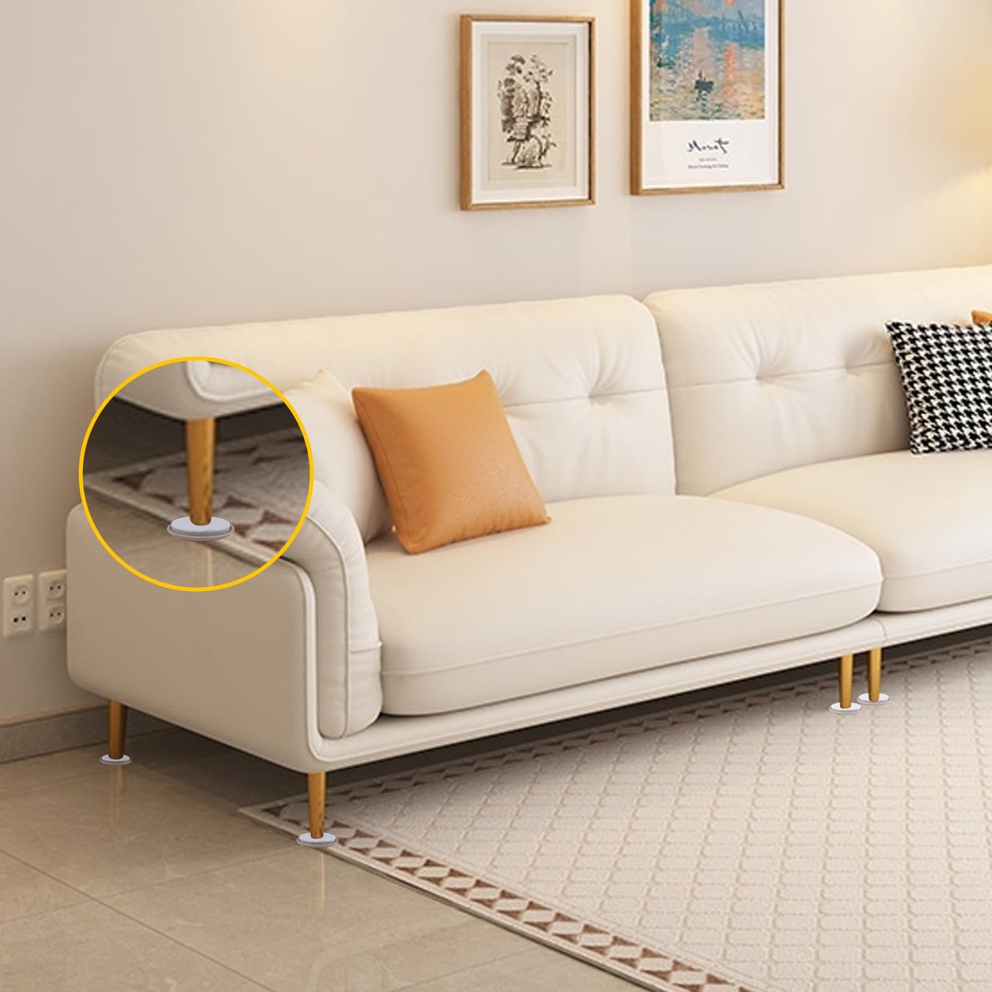 Self-Stick Furniture Sliders, New Space 36pcs 1-3/4" for Carpet - Adhesive Sliders for Quickly and Easily Move Any Item and Protect The Carpet