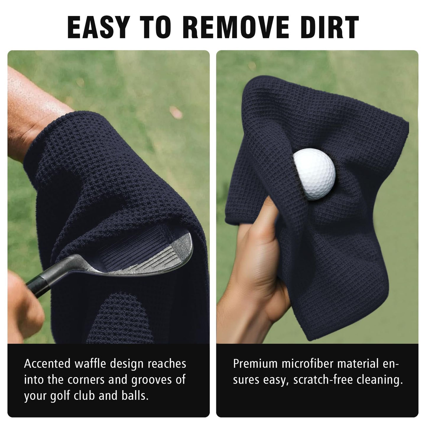 Dragon tiger Magnetic Golf Towel – 23.6"x15.7" Microfiber Waffle Weave with Magnet & Carabiner, Ultra Absorbent for Clubs, Bags & Carts, (Red)