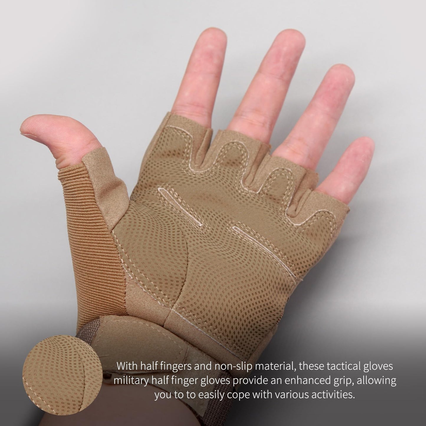 CHIMUYU Fingerless Tactical Glove Half Finger Airsoft Shooting Gloves for Men Women, Motorcycle Bike Cycling Driving Hunting Hiking Riding Outdoor Sport Gloves