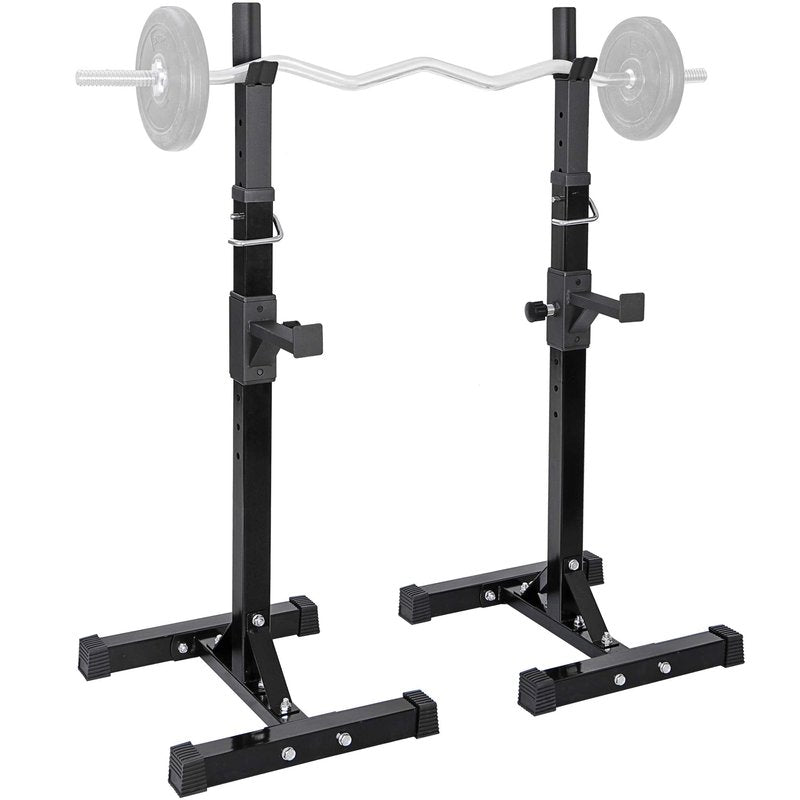 ANT MARCH Pair of Adjustable Height 45"-70" Professional Portable Dumbbell Racks Sturdy Steel Squat Rack Barbell Free Bench Press Stands Home Gym Load 660Lbs Dipping Station …