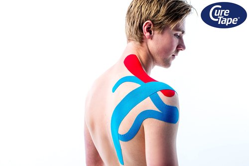 CureTape Sports | Kinesiology Tape for Muscle & Joint Pain | Elastic Therapeutic Tape | Waterproof Athletic Tape | Medical K Tape | 30% Stronger Adhesion | Blue | 2inx16ft | (Pack of 1)