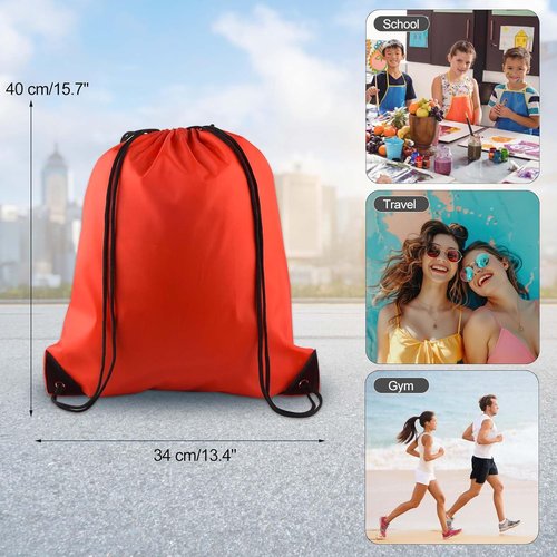 KUUQA Red Drawstring Backpack Bags - 100Pcs Bulk Storage Sacks for Sports & Travel
