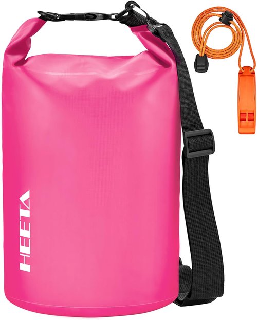 HEETA Waterproof Dry Bag - Lightweight Roll Top Storage Backpack with Emergency Whistle | 5L-40L Options for Travel, Kayaking, Camping