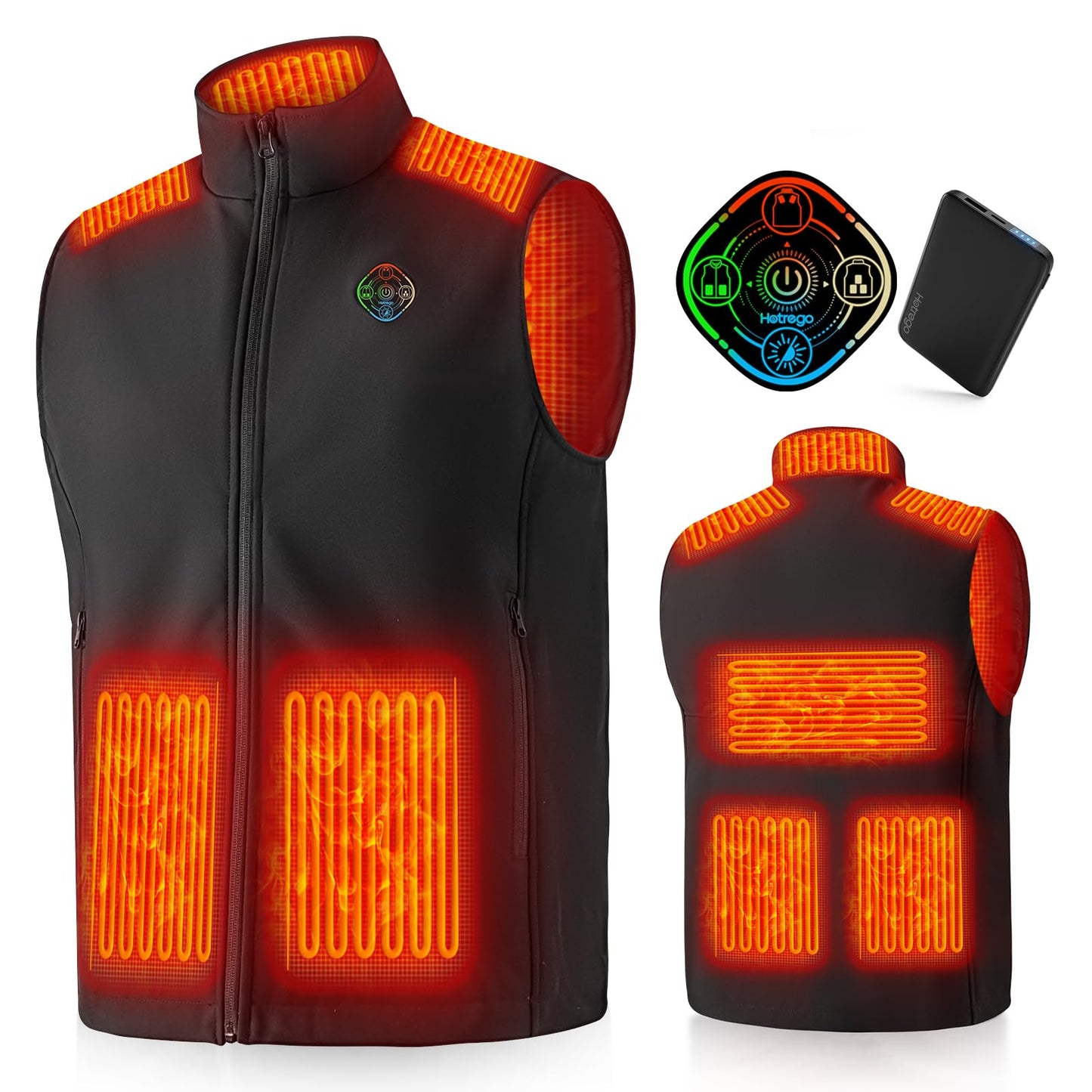 Heated Vest for Men with Battery Pack Included, Smart Controller, Light Out Design, Lightweight Electric Heating Jacket