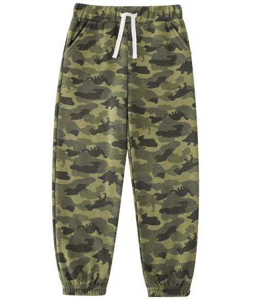 JARMAKO Boys Fleece Sweatpants, 3-Pack Jogger Pants, Forest Camo, Size 8