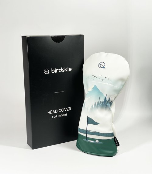Golf Driver Headcover birdskie Premium Leather Head Cover. Digitally Printed and Embroidered Design. Head Cover for Your Driver by birdskie. (Parkland Course)