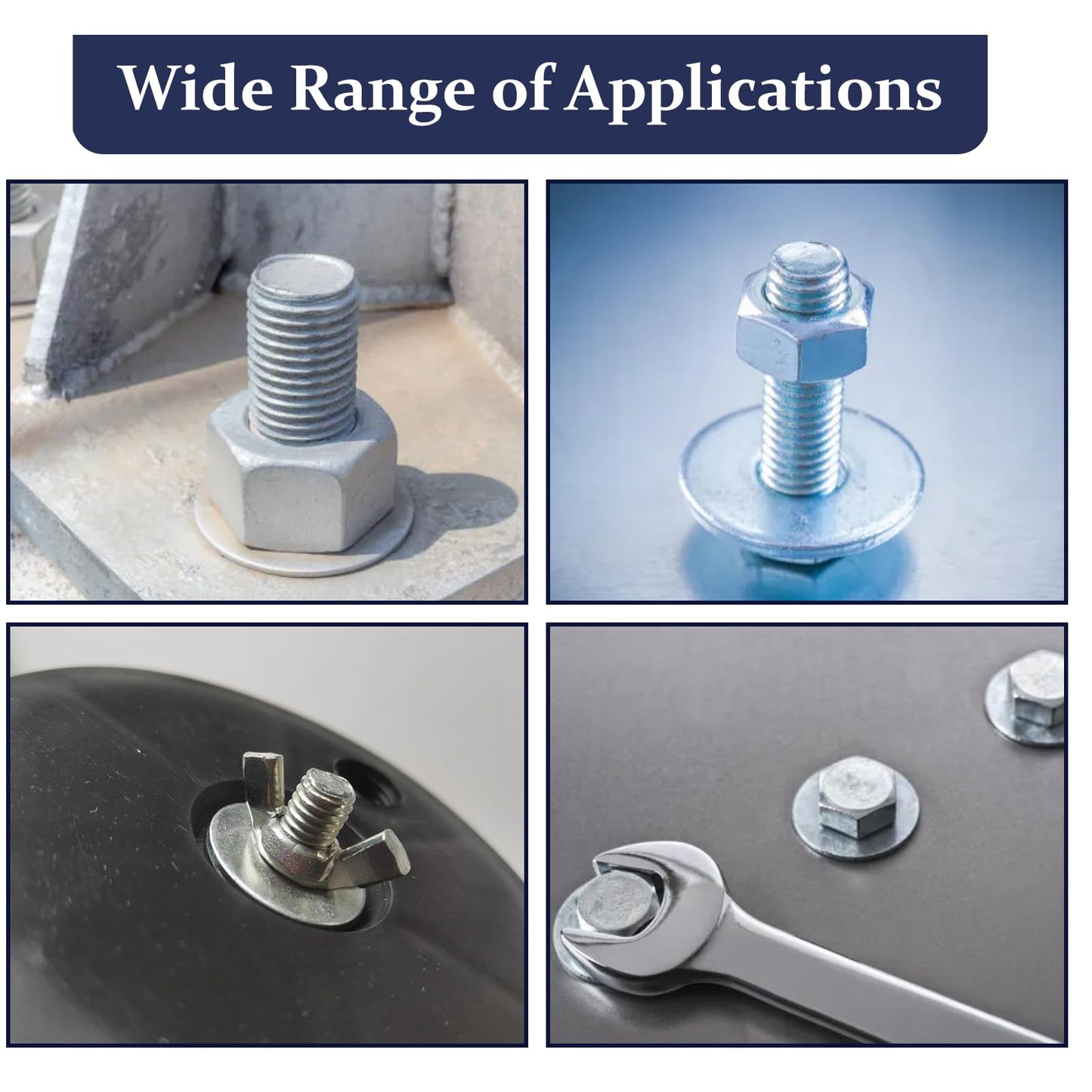 ZQZ 108Pcs Flat Washers, 304 Stainless Steel Fender Washers Assortment, 12 Different Sizes Wide Washer M3 M4 M5 M6 M8 M10 M12 Assorted Flatwashers Kit