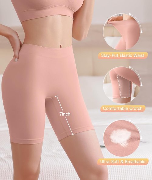 BESTENA Slip Shorts - Seamless Smooth Under Dress Yoga & Workout Bike Shorts for Women