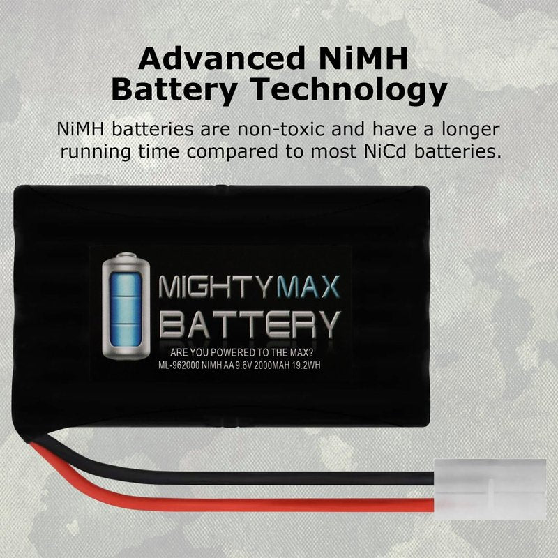 Mighty Max Battery 9.6V NiMH 2000mAh NiMH High Capacity Battery Pack