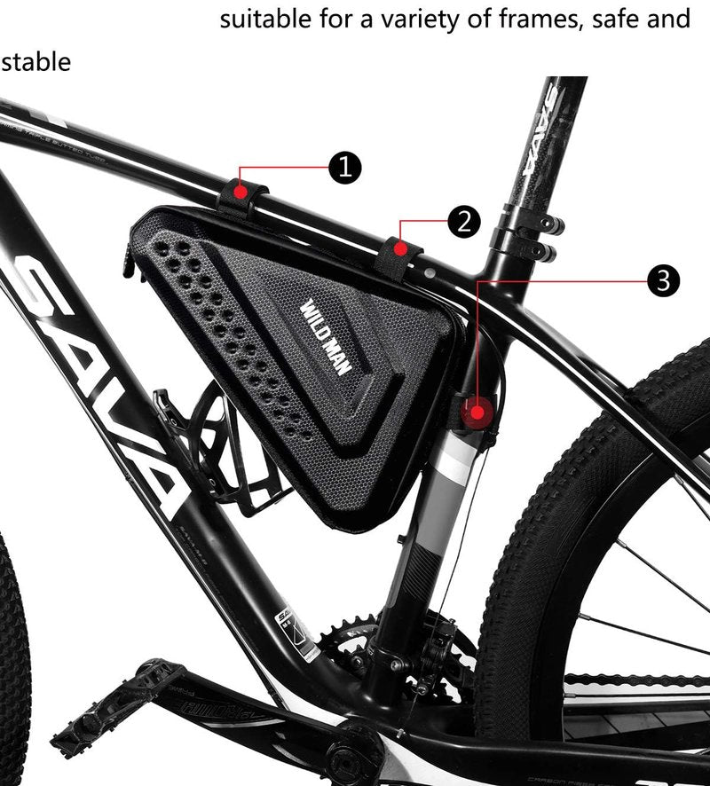 WILD MAN 3L Triangle Frame Bike Bag Large Capacity for Mountain Bicycle Cycling MTB Bicycle Cycling (ES19)