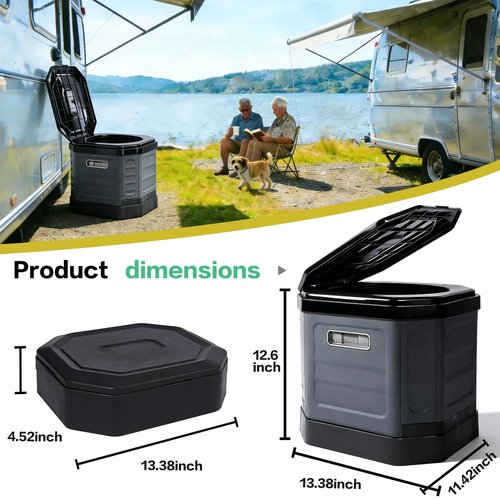 Tfulad Camping Toilet for Adults - Portable Folding Toilet with Lid,Travel Portable Potty for Adults,Porta Potty Car Portable Potty