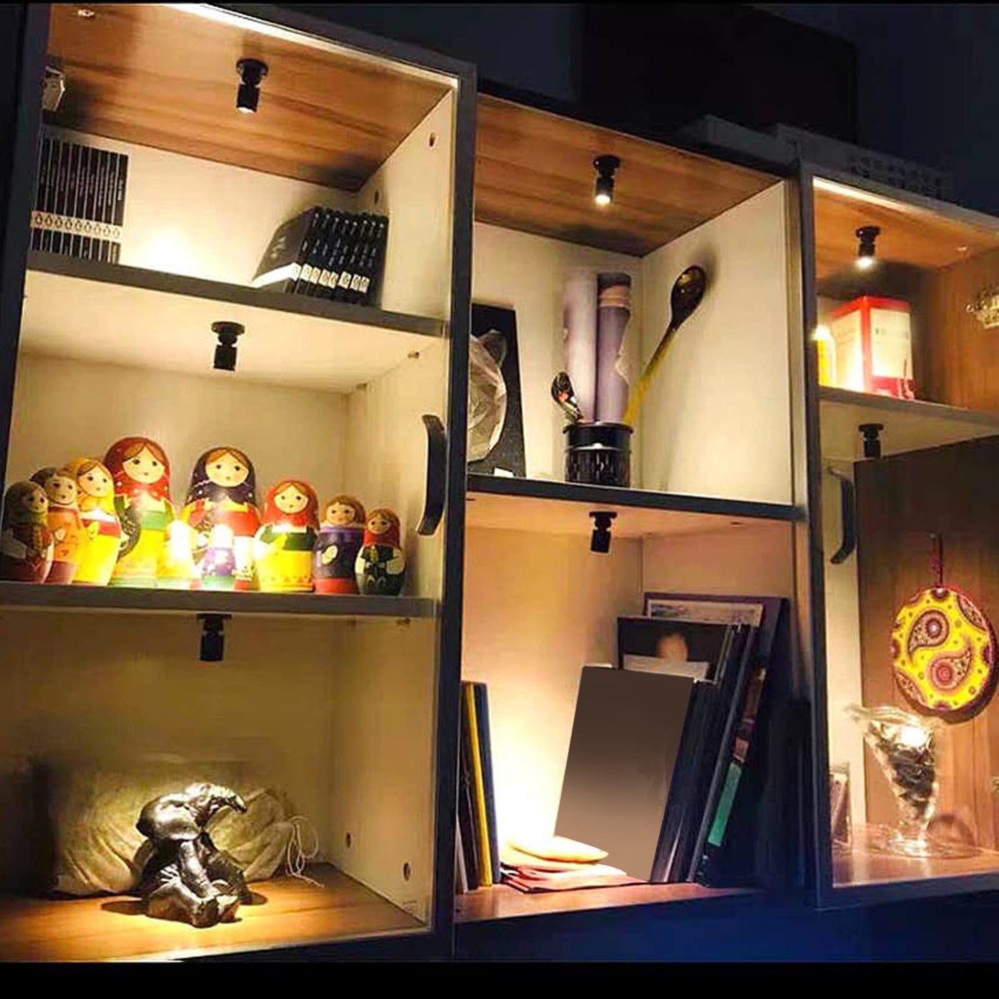 5V Dimmable LED Mini Spot Light with 6.6ft Cable, Jewelry/Indoor Picture/Art/Model Display Lights, USB Powered Spotlight for Jewelry Cabinets, Entryways, Tables Shelves (Warm White 3000K, 1 Pack)