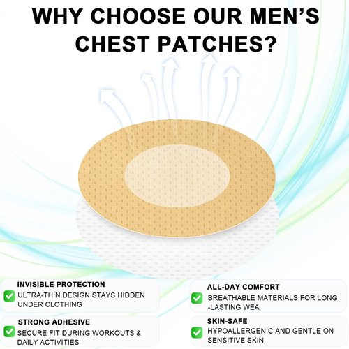 XEMtmtoa Nipple Covers for Men – Invisible No Show Sweatproof Adhesive Anti-Chafing Nipple Guards & Patches for Running, Gym, Sports & Marathon (65 Pairs / 130PCS)
