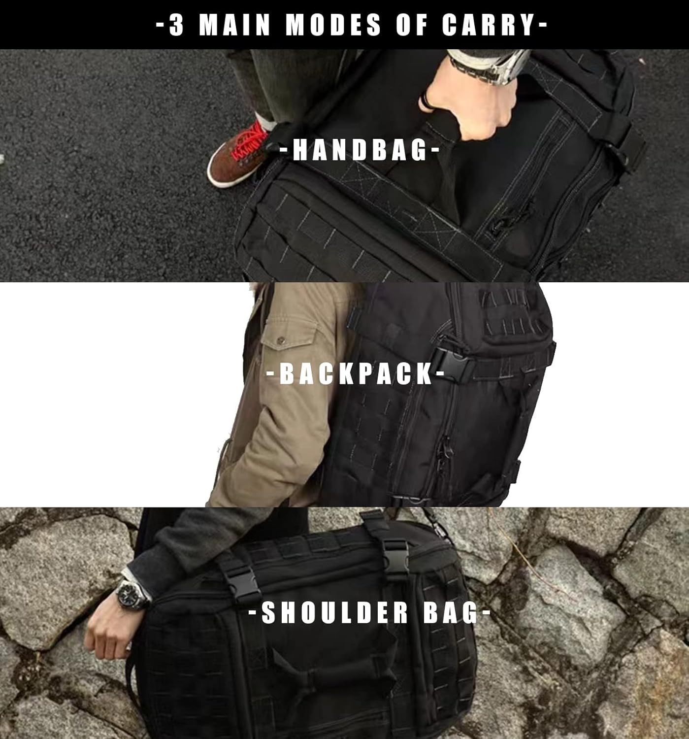 Miramrax Travel Duffle Bag - Large Tactical Backpack for Men | 25L Gym & Overnight Bag (Green)