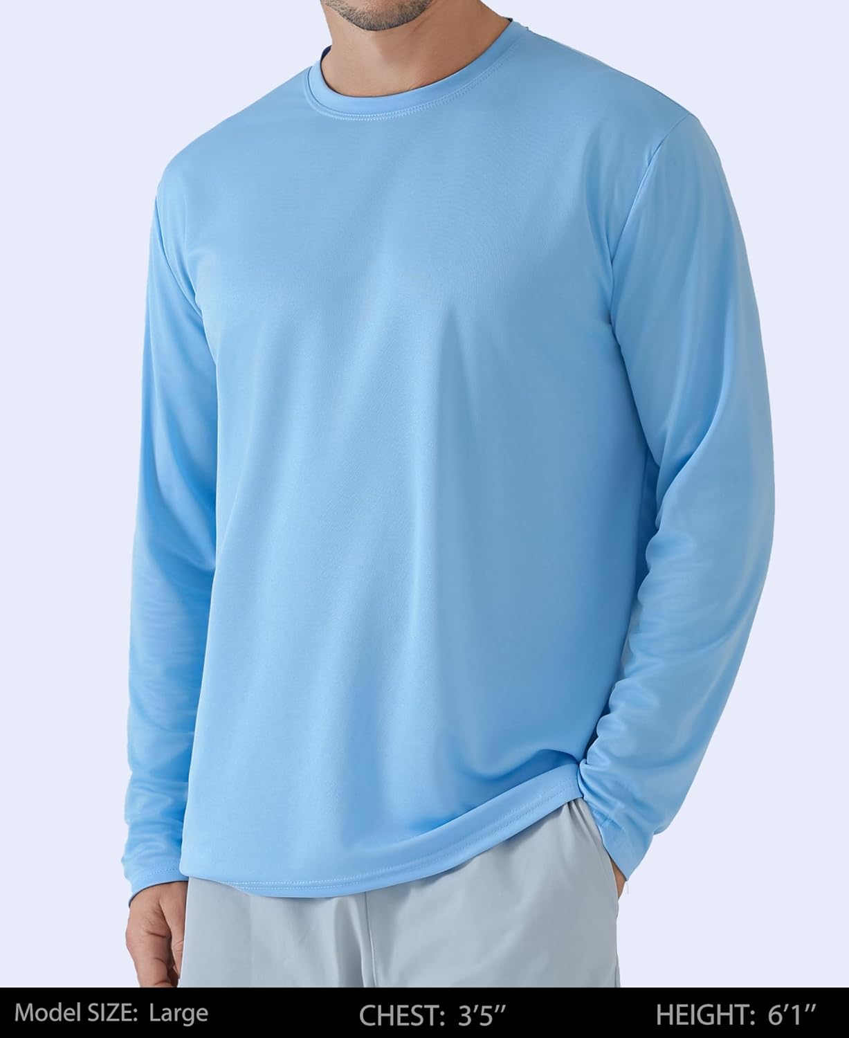 OYGSieg Long Sleeve Workout Shirts for Men - Moisture Wicking UPF SPF Sun Protection | 6 Pack Casual Tees