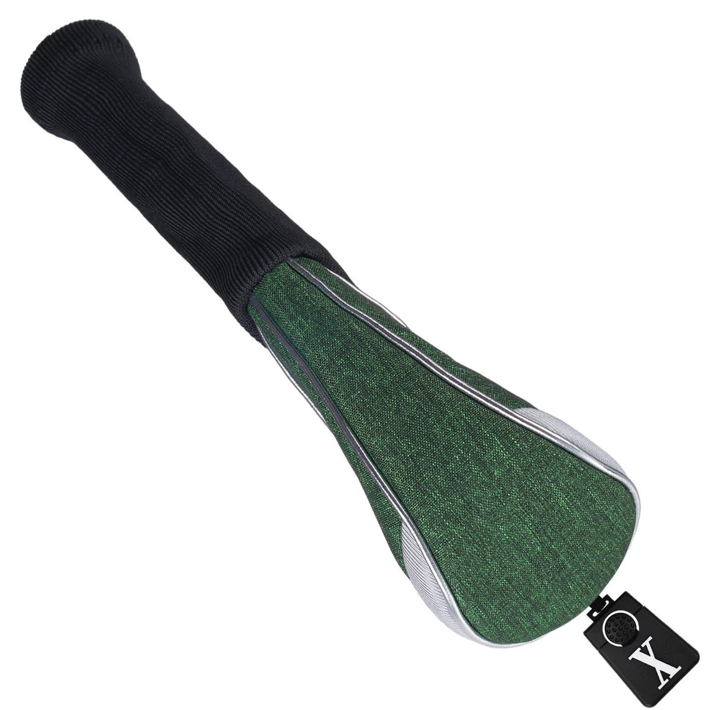 Andux 4pcs/Set Nylon Golf Wood Club Head Covers 460cc Driver Covers with Long Neck Green